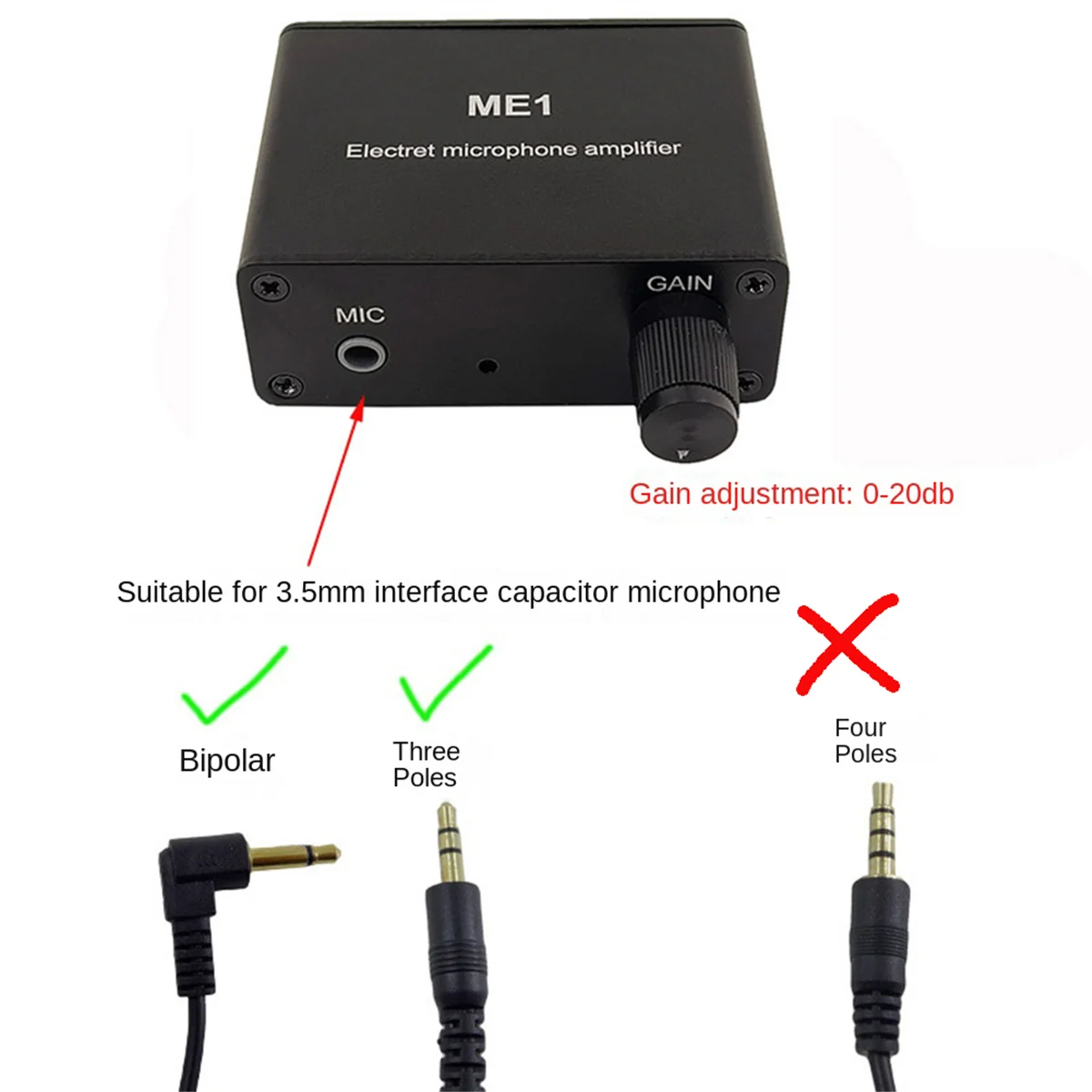 3,5mm me1 Kondensator mikrofon Kopfhörer verstärker Audio Vorverstärker Misch platine