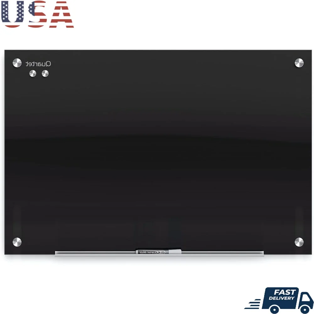 

Frameless Glass Dry Erase Board Magnetic Writable Whiteboard Non-Absorbent Easy Install Durable Accessories Included Home Office