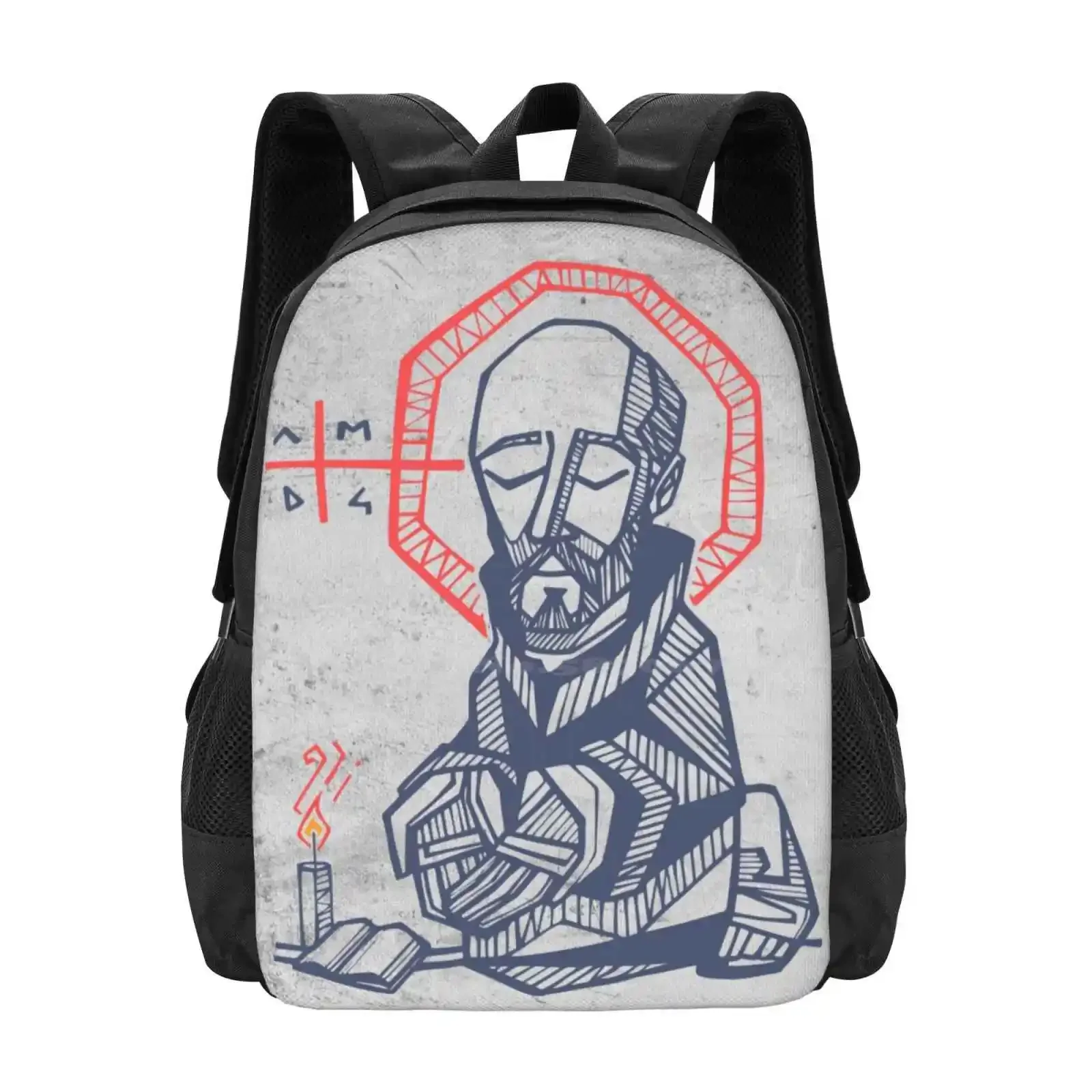 

Saint Ignatius Of Loyola Hand Drawn Illustration Hot Sale Schoolbag Backpack Fashion Bags Saint Ignatius Loyola Man God