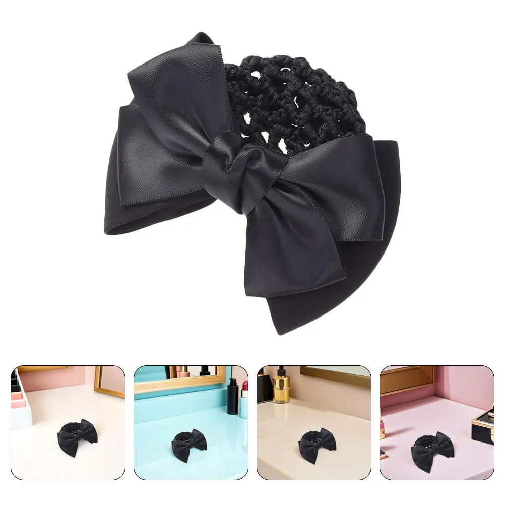 

Набор из 3 сеток для прически с бантом, эластичные сетчатые чепчики для волос для женщин, для балета, танцев, офиса, вечеринок, профессионального использования, сетка для прически с бантом