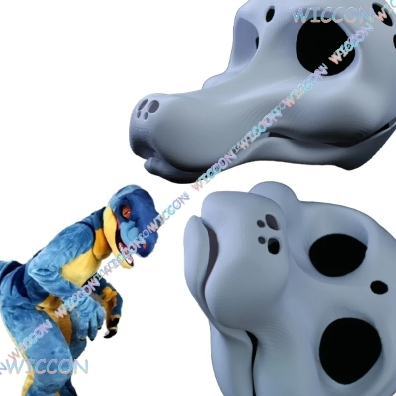 

Anime Style Modeling Helmet Dinosaur Beast Head Mask Kig Furry Fursuit Cosplay Prop Movable Eyes Costume Halloween Party Cos