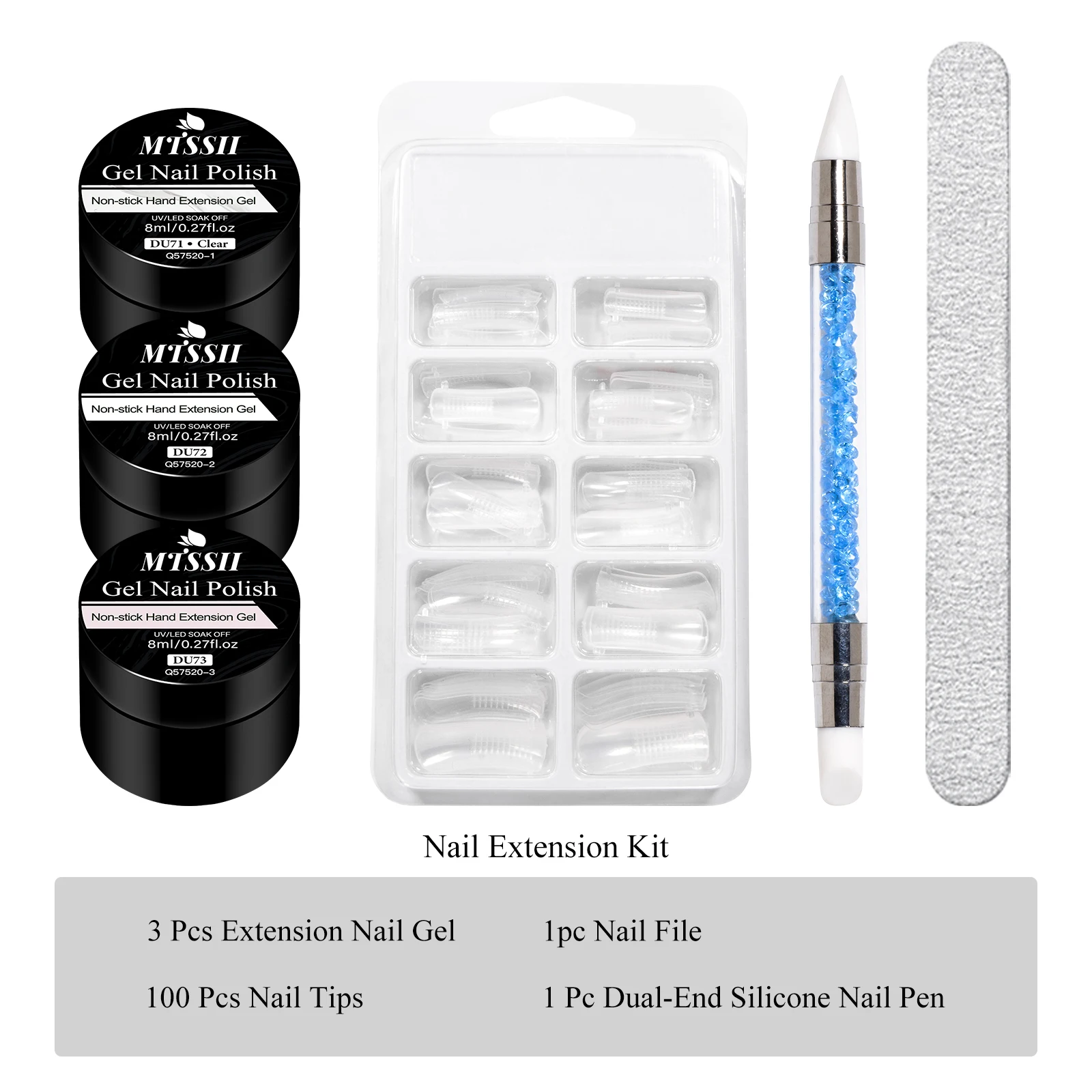 6개입 논스틱 핸드 익스텐션 젤 네일 폴리쉬 세트 3D 쉐이핑/스컬프팅/카빙 UV/LED 젤 젤리 하드 젤 매니큐어 도구 키트 DIY