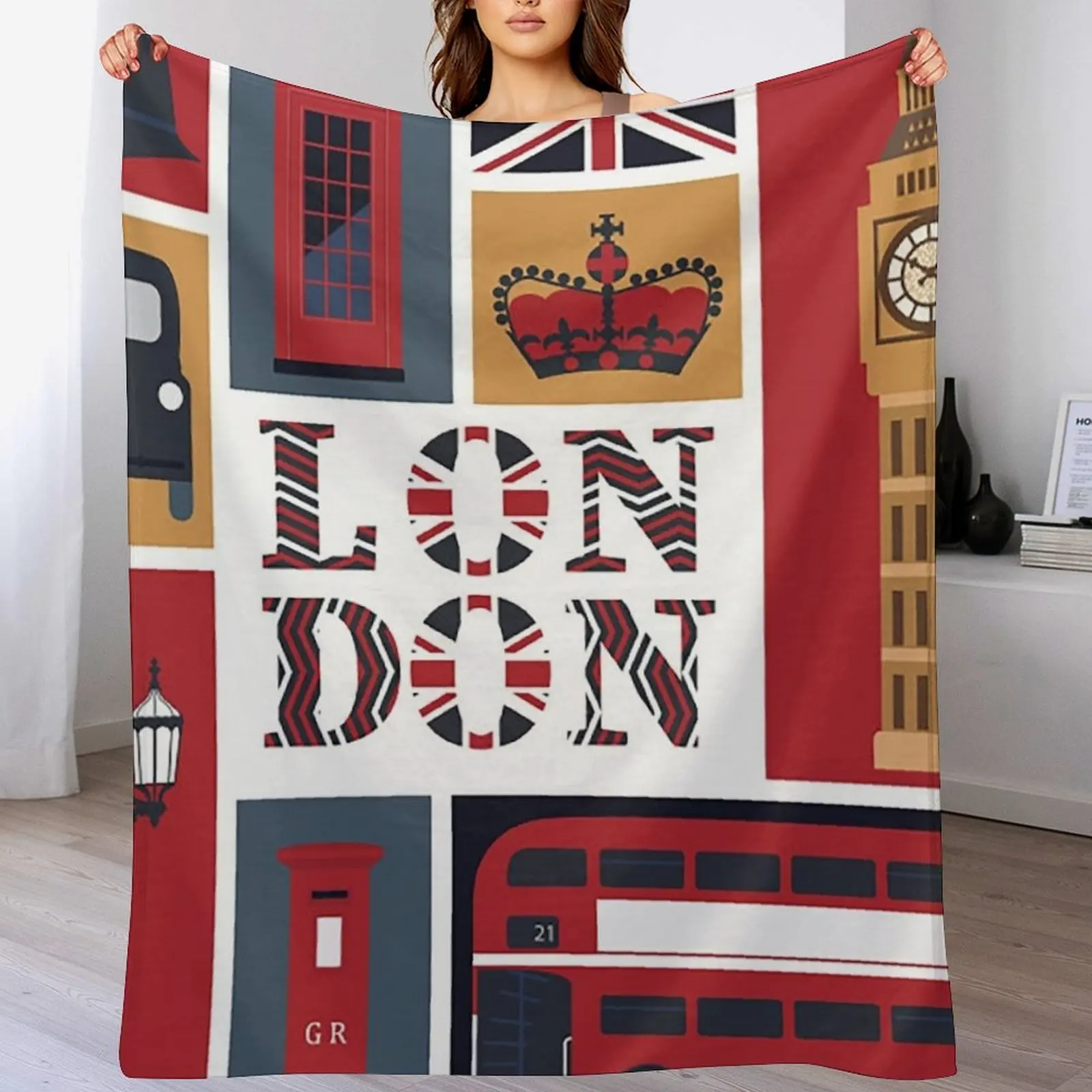 

London Throw Blanket Thin Soft Blanket for Summer Night Sleeping