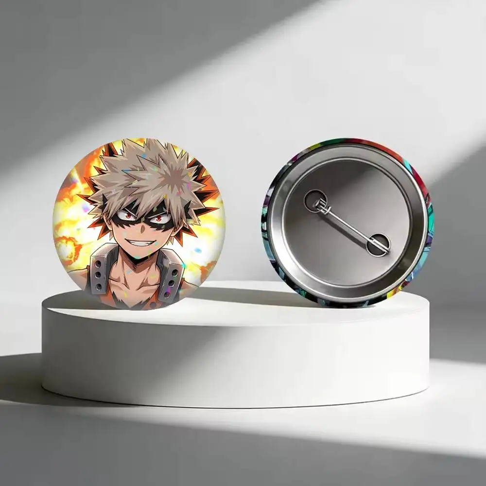 popular Cartoon Katsuki Bakugo  25mm 32mm 44mm 58mm 75mm Brooches Badges Pins for Accessories Gift