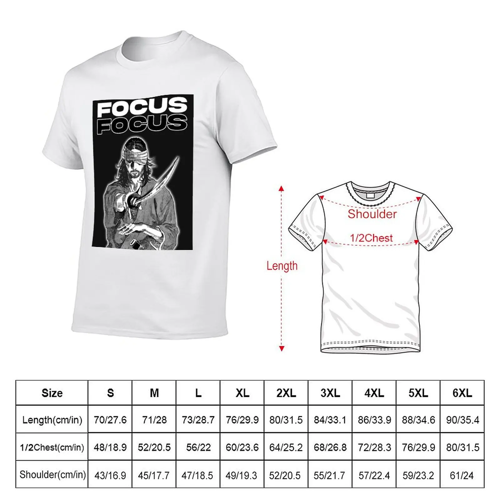 Vagabond Manga - Miyamoto Musashi T-Shirt Plus Size Outdoor Casual Top