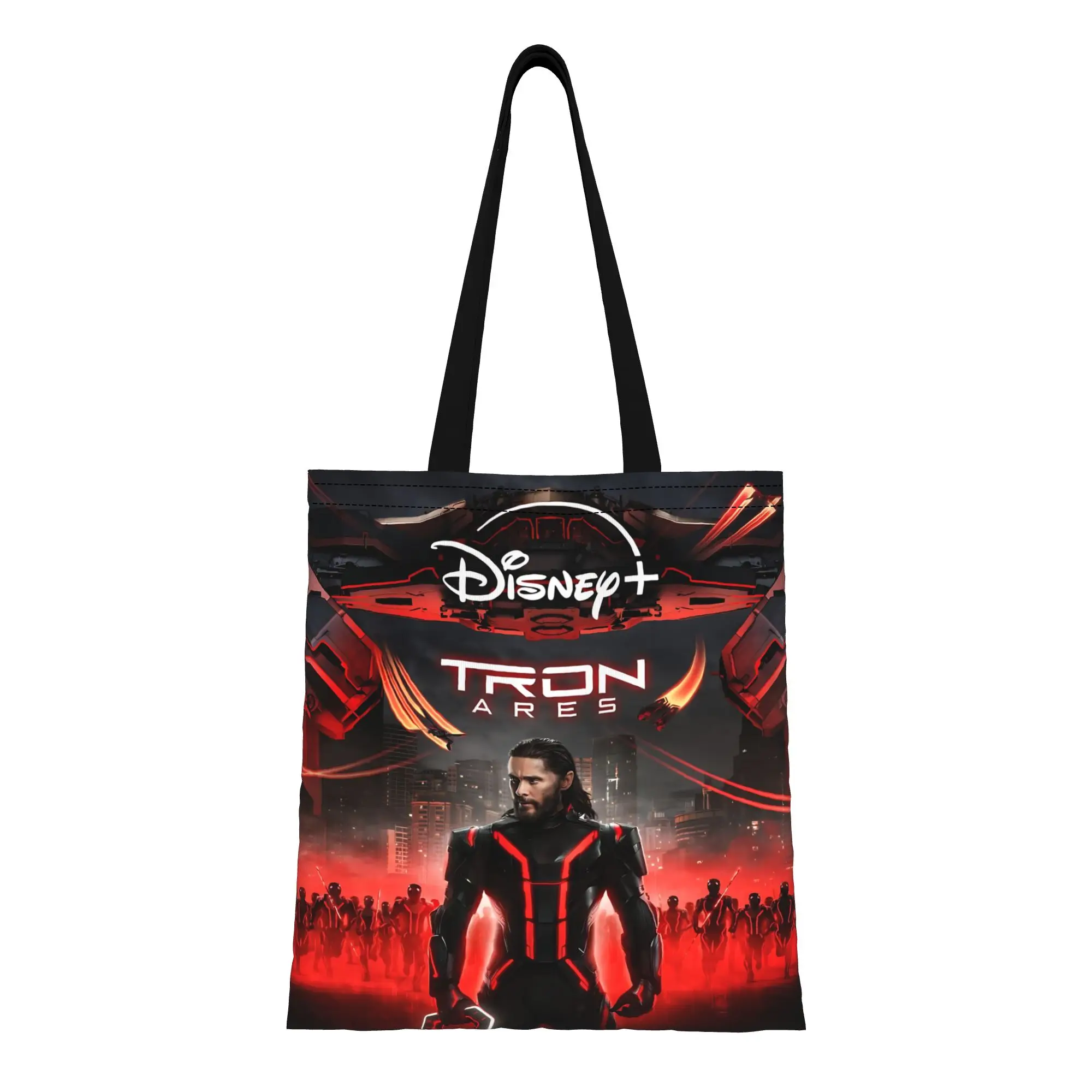 

1 шт. многоразовая двусторонняя холщовая сумка-тоут на плечо с изображением Дисней Трон Арес ко Дню святого Валентина, сумка-тоут «Битва кодов данных»