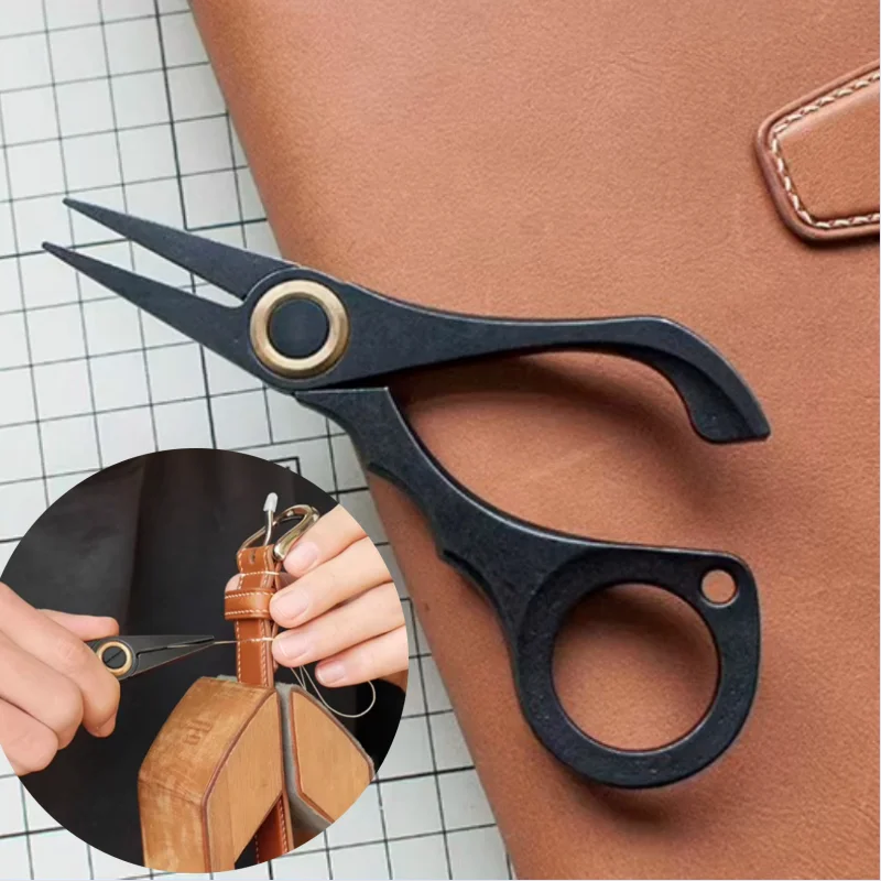 

Leather Stainless Steel Suture Plier Handmade DIY Leather Goods Suturing Needle Pulling Tool Pointed-mouth Flat-mouth Pliers