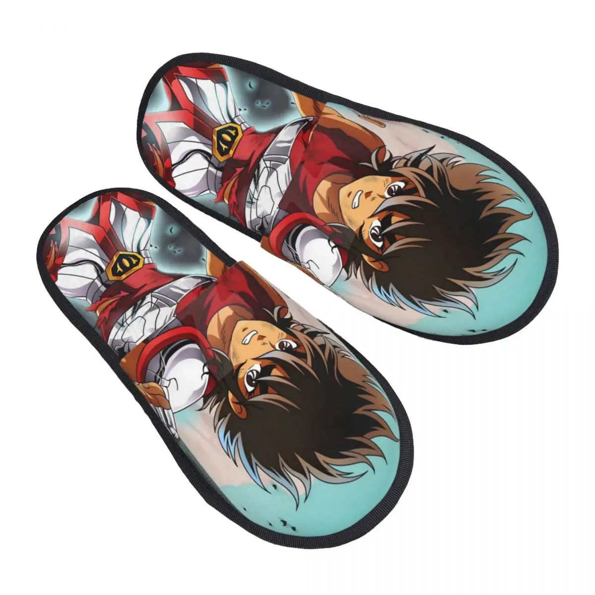 

Custom S-Saintes S-Seiyaes Animes Guest Slippers for Hotel Women Glossy House Slipper