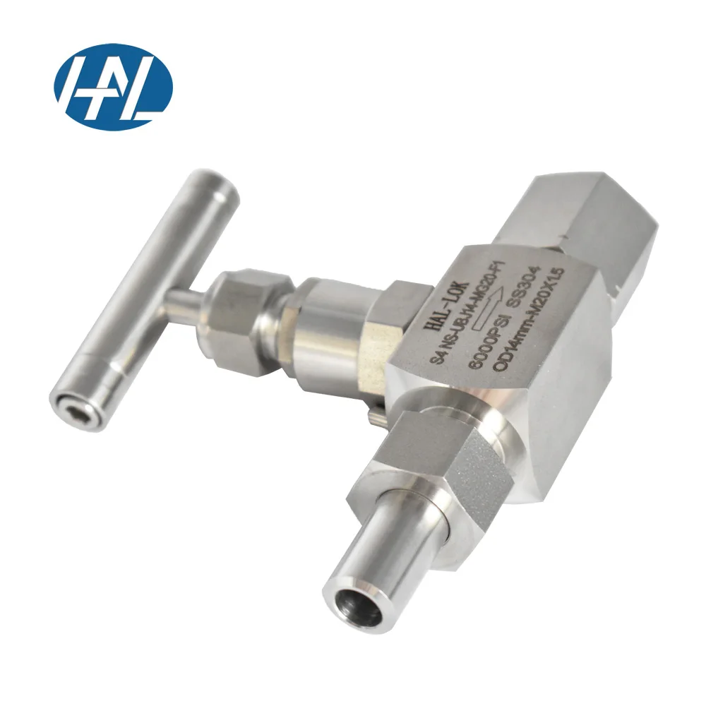 تخصيص M20 * 1.5 316 الفولاذ المقاوم للصدأ ارتفاع ضغط أنثى إبرة صمام التوقف دليل بعقب لحام للغاز ارتفاع ضغط #6