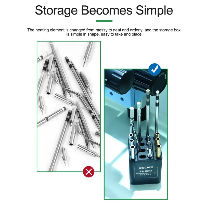 RELIFE RL-001E Soldering Heater Repair Storage for 210 / 110 / 115 / 105 / 245 / 235 / T12/T13/TS1200/TS1300 Heating Element