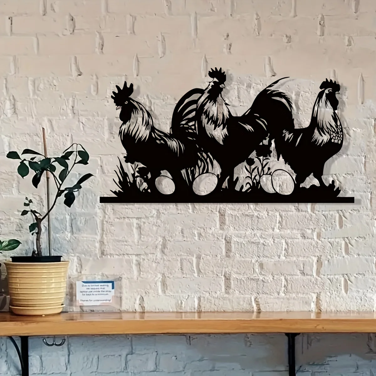 

1pc Rustic Metal Chicken Wall Art - Charming Indoor/Outdoor Farmhouse Decor - Ideal for Home, Garden Accent & Housewarming Gift