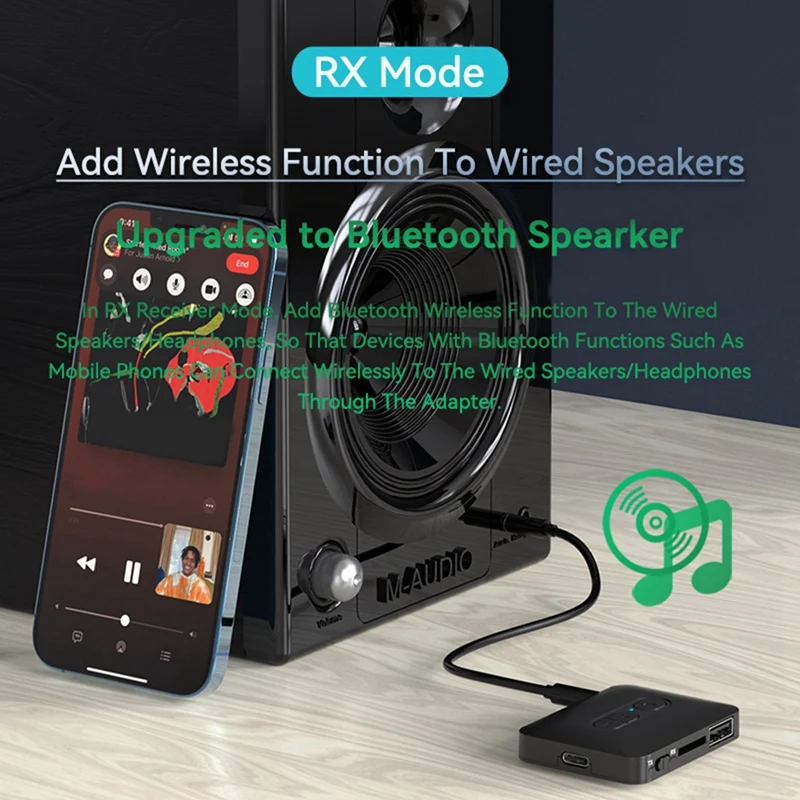 Récepteur et émetteur audio Bluetooth 5.4, prise en charge USB, disque U, carte TF, stéréo AUX, HIFI, musique sans perte, adaptateur sans fil