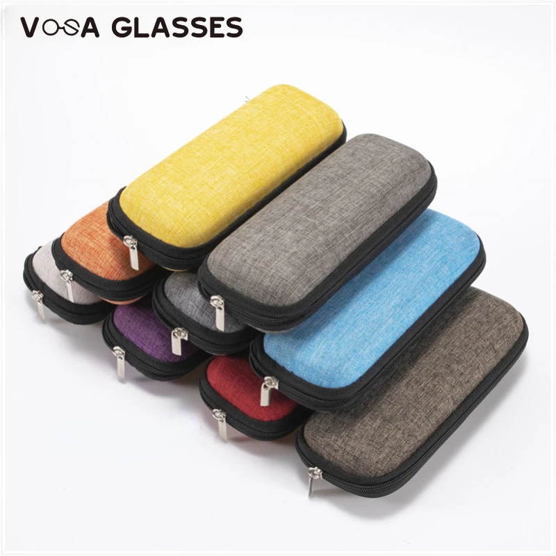 New Reading Glasses Sunglasses Case Portable Soild Color Glasses Box Large Capacity Women Men EVA Zipper Eyewear Protector Box