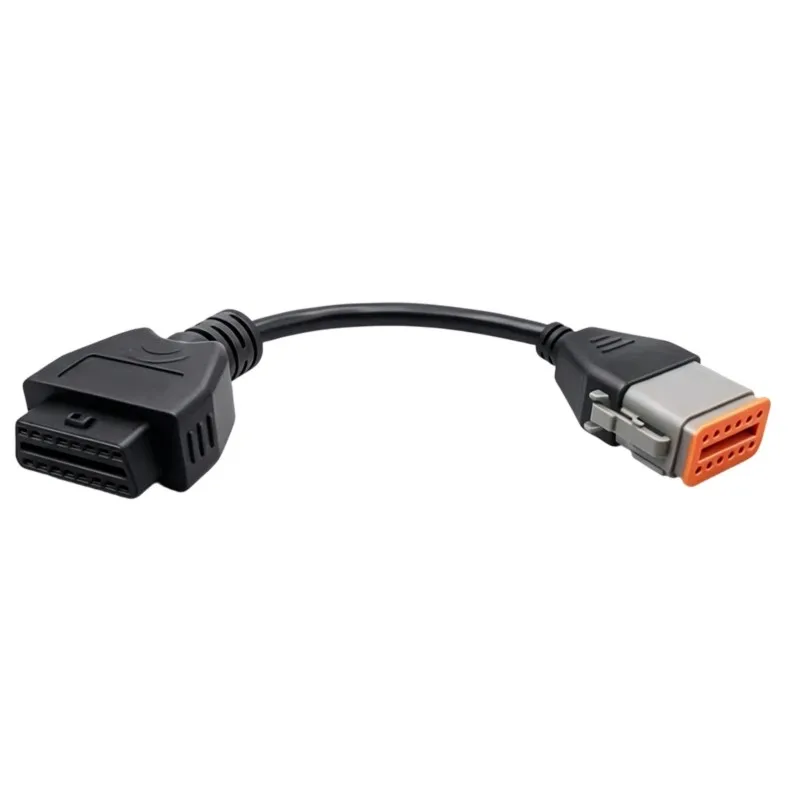 A98M Truck Diagnostic Cable For Komatsu Cable 12Pin OBD Cable Adapter For Cummins Inline6 OBD2 Connect Cable Wire Line, 1PC