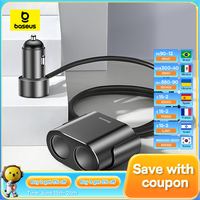 Baseus Cigarette Lighter Splitter 95W Dual USB Car Charger Adapter for Phone Dash Cam Charging