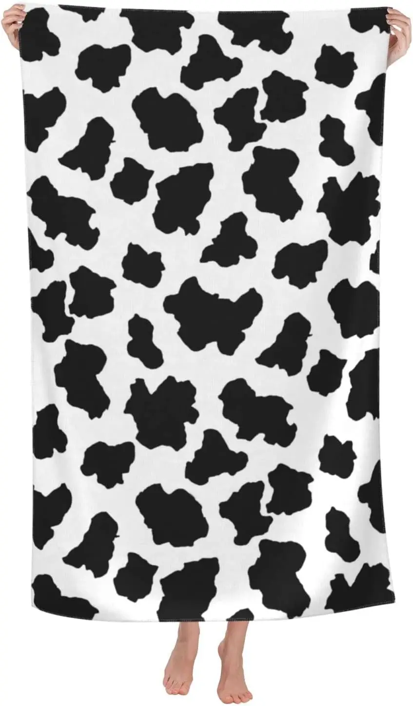 Spotted Moo Cow Adorable Dutch Milk Beach Towels Oversized Soft High Absorbent Quick Dry Bath Towels Pool Towels Travel Beach