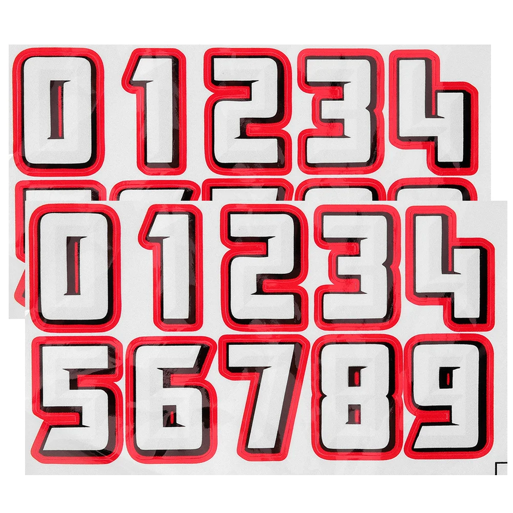 2 Sets Number Sticker Hockey Nail Stickers Football Visor Reflective Film
