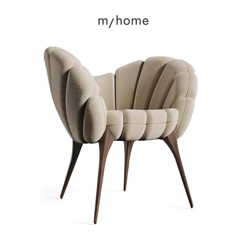 

YY -Style Light Luxury Dining Chair New Home Creative Solid Wood Fabric Chair