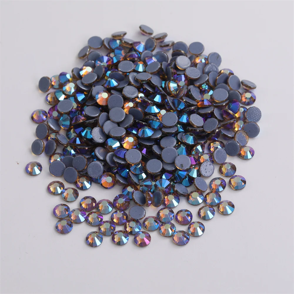 SS4-SS30 Ligth Colordo Topaz AB Better DMC Hot Fix Flatback Rhinestones Glass Strass Hotfix Iron on Sewing Fabric Decorations