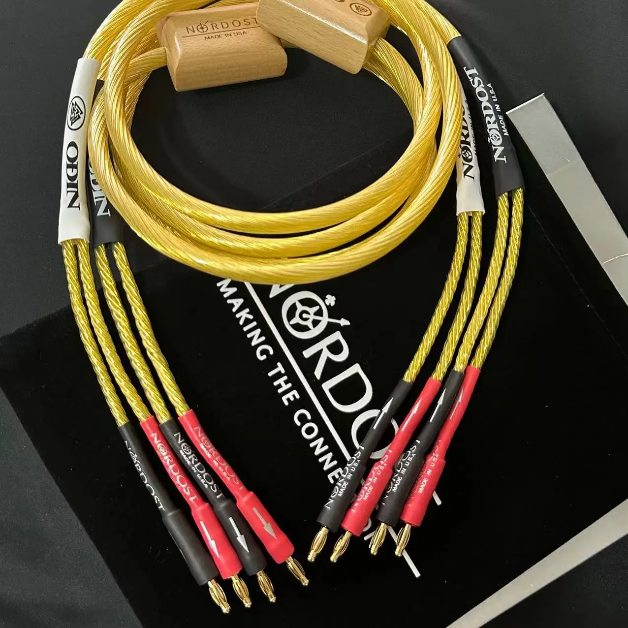 one pair Nordost Odin 2 Gold Speaker Cable Sterling Silver audiophile Loudspeaker amplifier Wire with gold Plated B