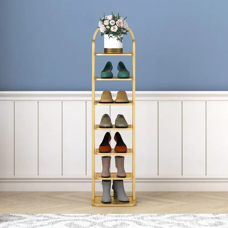 Shoe Racks Organizer Nordic Shoe Shelf Metal Vertical Space Saving Cabinet Entrance Multi-layer Decorative Cabinet Cabinet Shelf