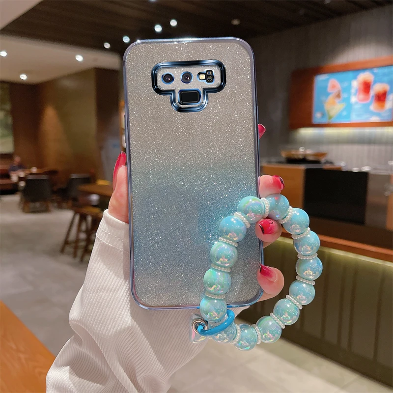

✨Note9 S9 Glitter Soft TPU Phone Case for Samsung Galaxy Note 9 8 10 20 S8 S9 S10 Shockproof Cover with Bracelet for Women Gift