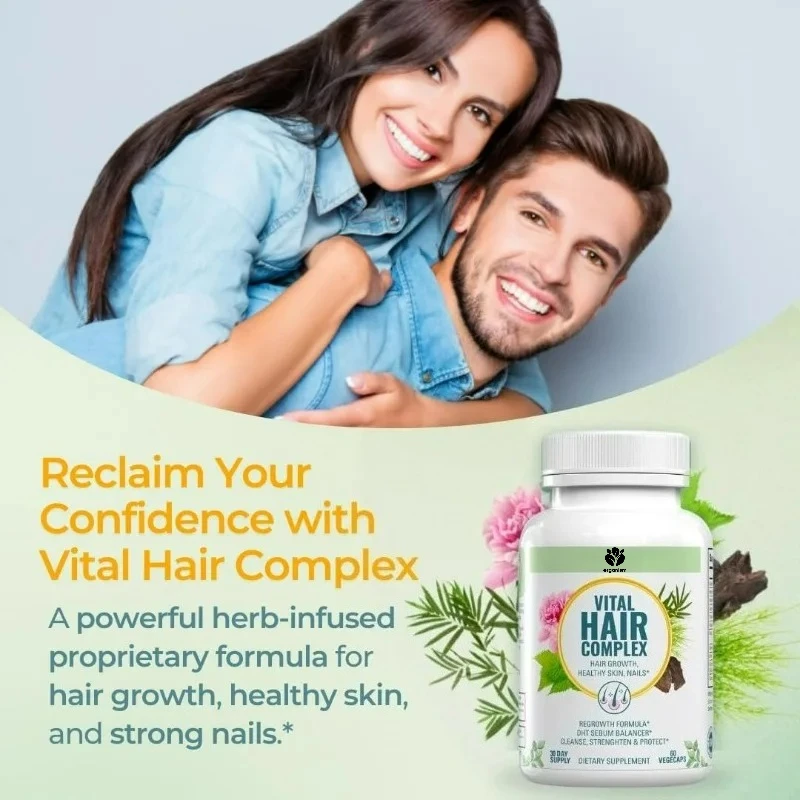 Hair complex - biotin and vitamin B - supports healthy hair, skin, and nails - hormone free, gluten free