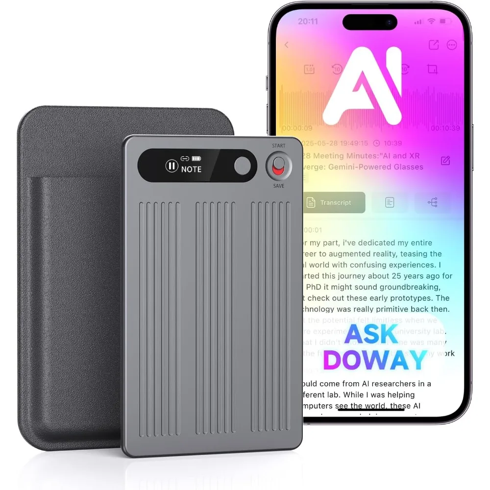 Headphones  - AI Voice Recorder, Note Voice Recorder with Transcribe＆Summarize, Al Noise Cancellation Technology, Two-Way