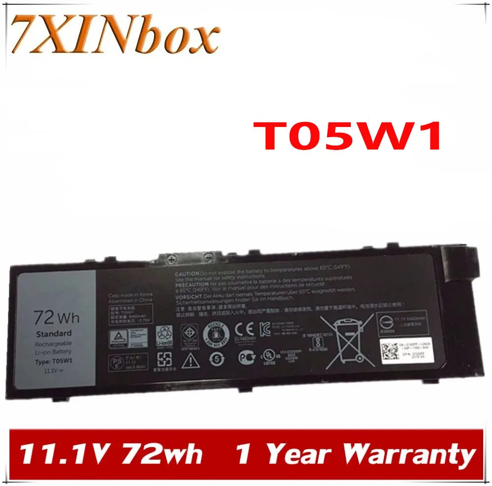 

7XINbox 11.1V 72wh Original T05W1 Laptop Battery For Dell Precision M7710 Tablet TO5W1 0FNY7 451-BBSE