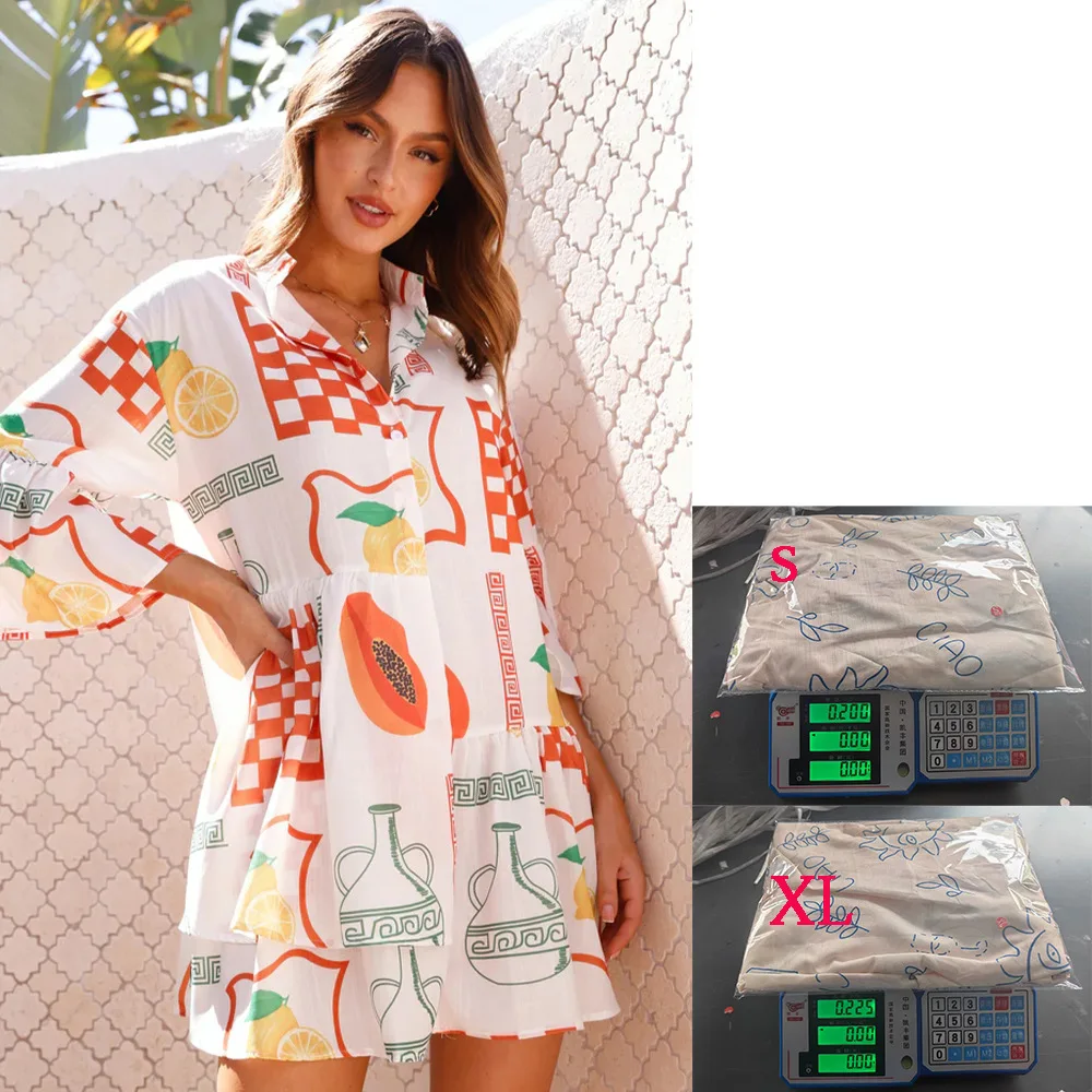 Robe courte chemise ample ethnique à manches évasées, confortable et simple