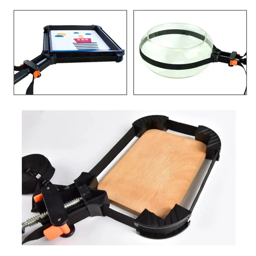 Quick Adjustable Adjustable Band Clamp 4 Jaws Quick Release Corner Clamp Variable Angle Pure Nylon Strap Frame Clamp Woodworking