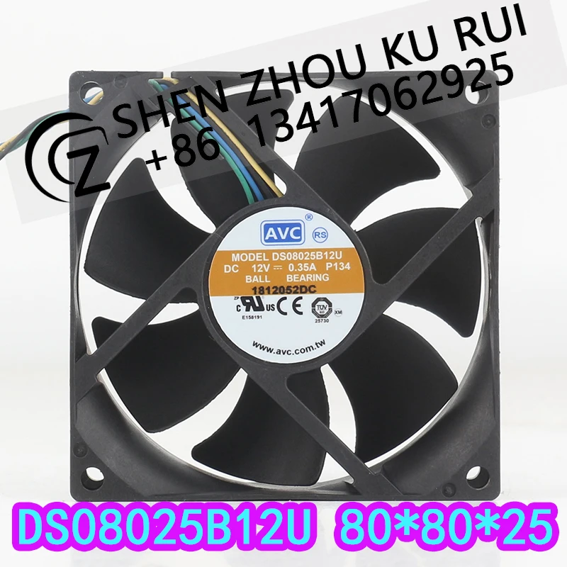 

Вентилятор охлаждения AVC 12V 0.35A 8025 для материнской платы корпуса, с контролем температуры, на двойных шарикоподшипниках, DS08025B12U