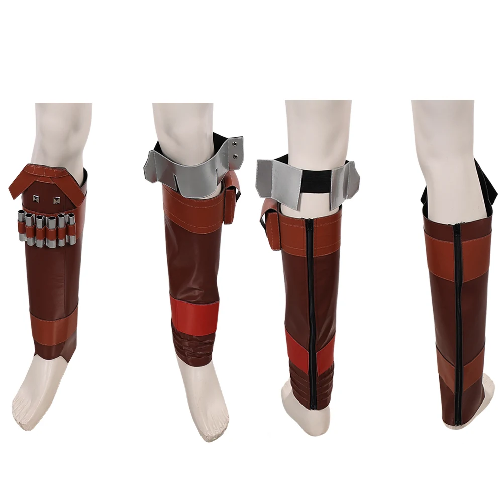 Din Djarin Cosplay Strap Belt Waistband Leg Gaurd Movie Costume Accessories Men Fantasy Gaiter Leggings Halloween Carnival Suit view 5
