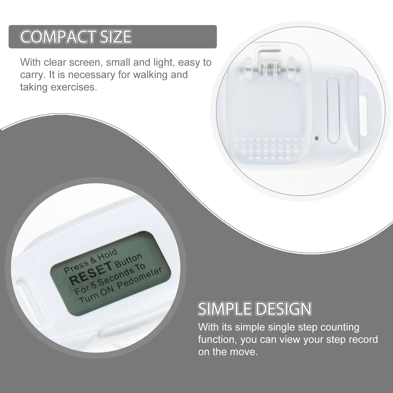 

1 Set Portable Usb Charging Pedometer Small Digital Step Counter Lightweight Visible Screen Calories Burned Distance Tracker For