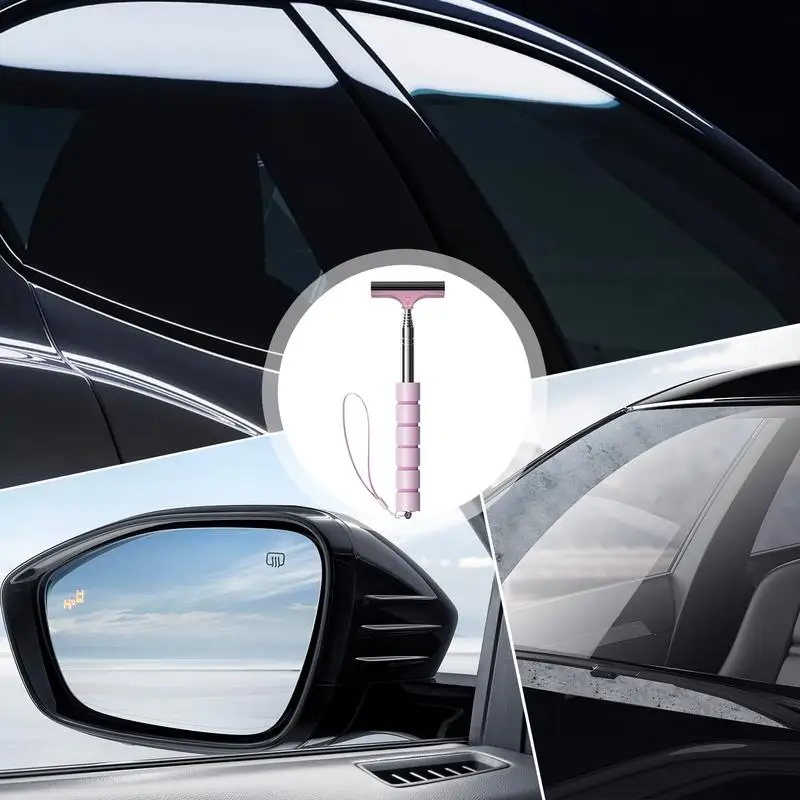 Squeegee For Car Window Retractable Car Rearview Mirror Wiper Small Portable Cleaning Tool Retractable Auto Cleaner For Truck