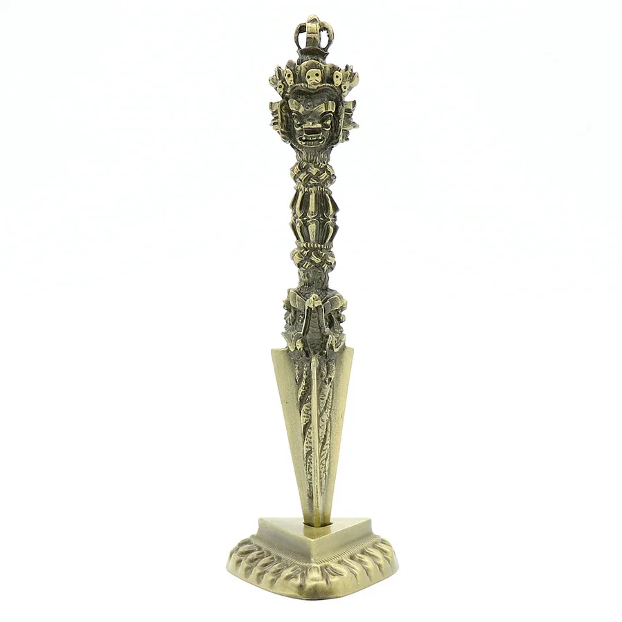 1Pc Tibetan Buddhist Three-sided Phurpa with Base Dorje Amulet Pendant Gift