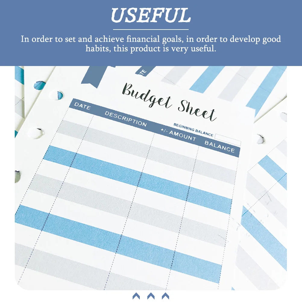 أوراق ميزانية لتتبع النفقات، مخطط نقدي، 50 ورقة، مادة آمنة عملية، لوازم مكتبية منزلية، مجلد ميزانية #1