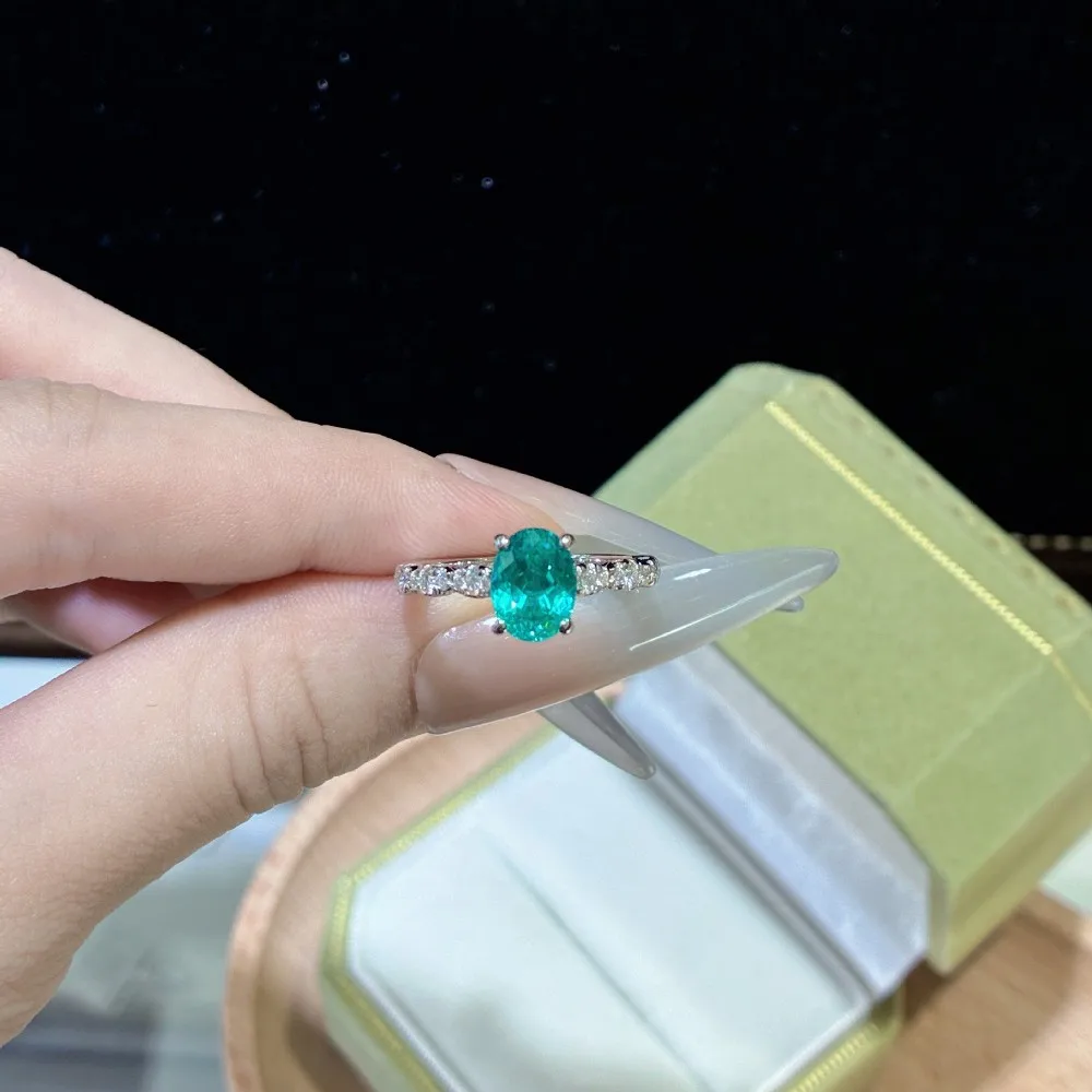 

Luxury 6x8mm High Carbon Diamond Women's Ring - 925 Sterling Silver Engagement Ring & Wife Wedding Band Jewelry Gift