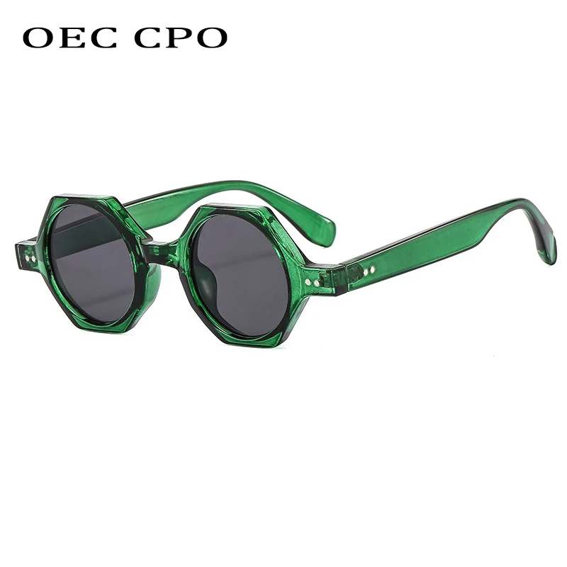 OEC CPO Polygon Punk okulary przeciwsłoneczne damskie marka projektant Steampunk okrągłe okulary przeciwsłoneczne męskie UV400 unikalne zewnętrzne okulary unisex