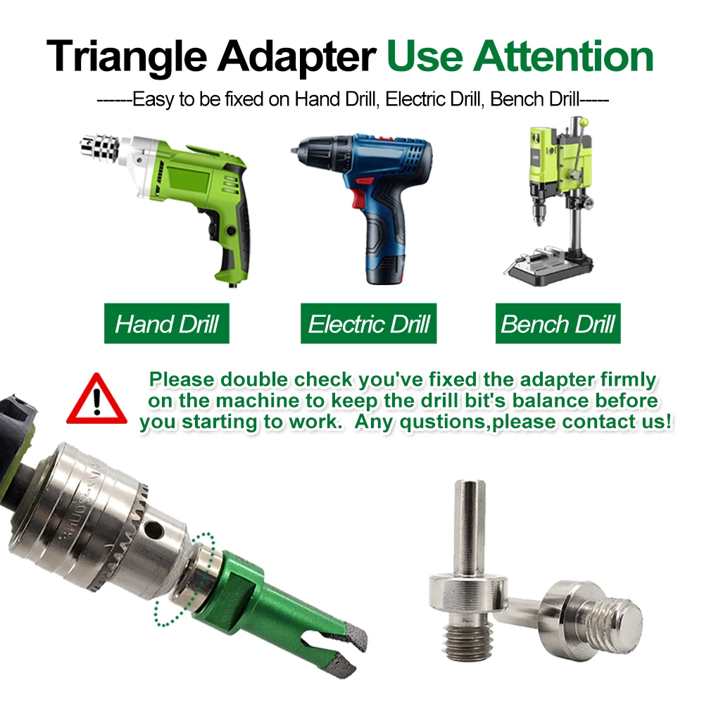 Kurstol 10 stücke m14 Gewinde Diamant kern bohrer + 10mm Finger fräser 50mm Fasen bohrer Sechs kant adapter mit Aluminium box für Fliesen