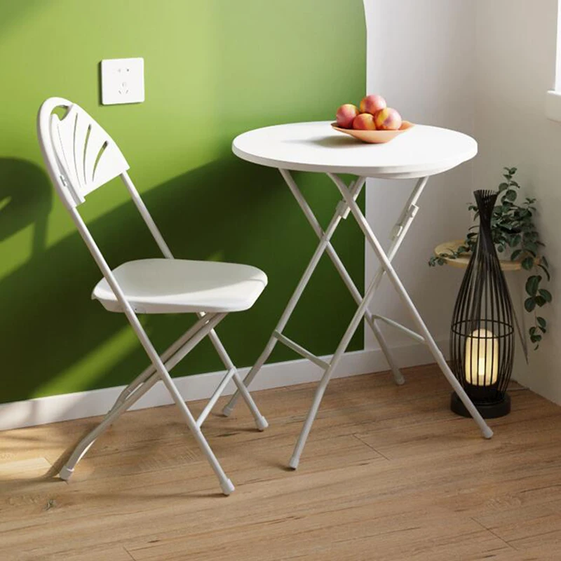 Personal Folding Table,  Dining Ttable, Round Desk, Plastic, TV Tray, Steel Pipe, Home, Garden, Office, Indoor, Outdoor, 60cm