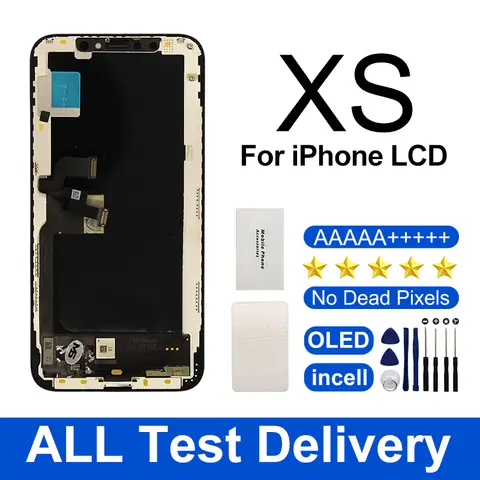 AAA+++ OLED LCD For iPhone XS Display With 3D Touch Digitizer Assembly No Dead Pixel For XS LCD Screen Replacement Display
