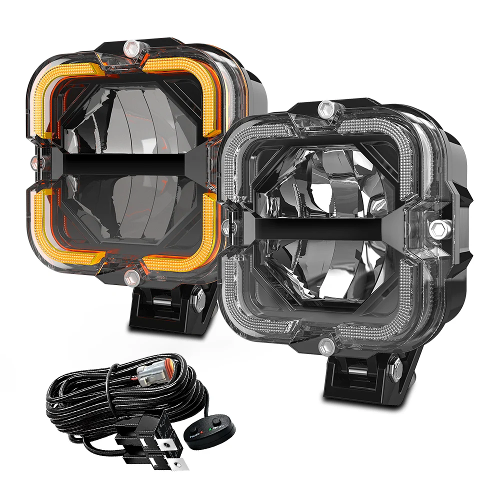 60W Auto LED Werklichtbalk 12V Spotlamp met Amber DRL Rijverlichting voor Tractoren, Boten, Auto's, Offroad, 4x4, SUV, ATV Koplamp