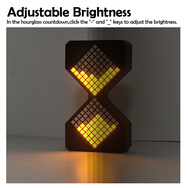 ABVA-LED Digital Electronic Hourglass Night Light Adjustable Gravity Hourglass Timer Dynamic Flow Cube Sleeping Night Lamp