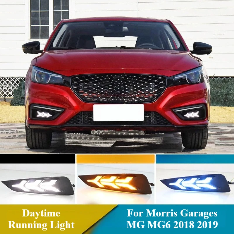 

Для Morris Garages MG MG6 2018 2019 Автомобильные светодиодные дневные ходовые огни Streamer указатель поворота DRL Передний бампер Противотуманные фары 12 В Дневные фонари