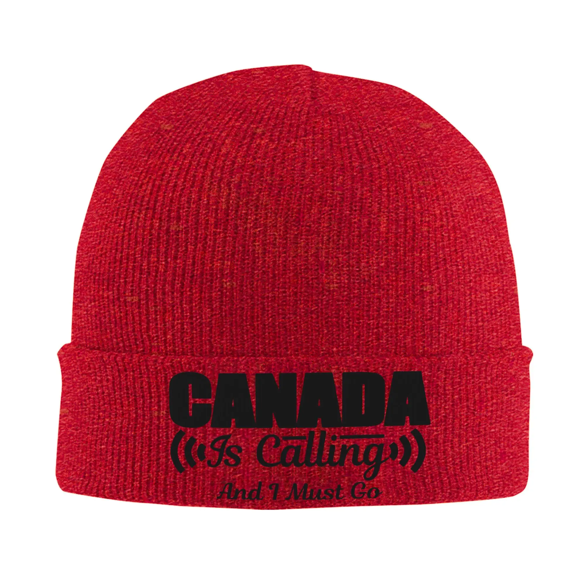 Women Men Beanie  Funny Canada Is Calling and I Must Go Flag  Merch Warm Knitted Caps  Bonnet Knit Hat