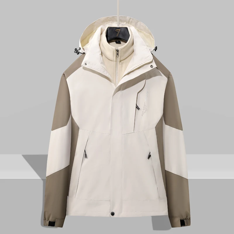

Fashion Men's Parker Coat Warm Thick Zipper Coat Padded Overcoat for Men Men's Plush Thickened Parkas Winter Stand Collar Jacket