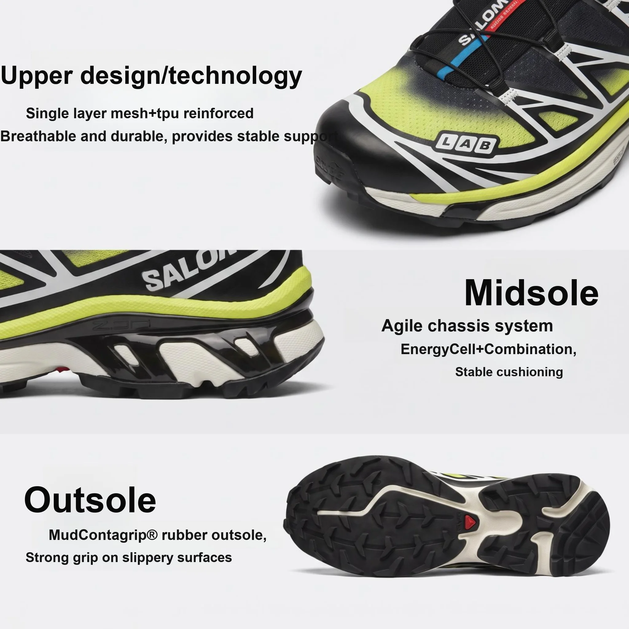 SALOMON XT 6 Zapatillas de Run - Men'S Shoes Yellow And Black reseña y precio