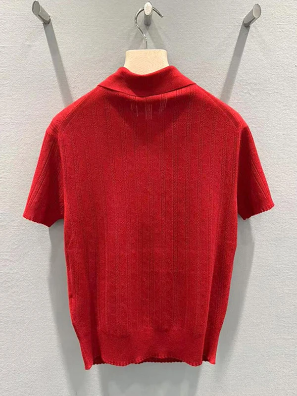 

Женская трикотажная футболка с красными буквами, приталенная, из полиэфирного волокна, весна 202, с высоким воротником, ор Све, повседневная рубашка для поездок на работу