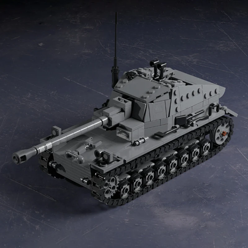 Self-Propelled Anti-Tank Gun Model MOC Building Bricks War Equipment Modular Technology Gifts Holiday Assemble Children Toy Suit